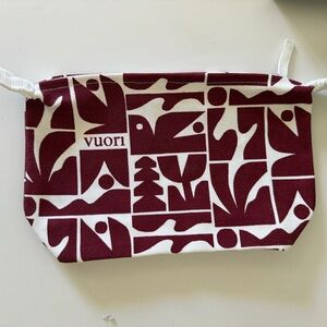 Vuori Maroon & White Printed Canvas Pouch